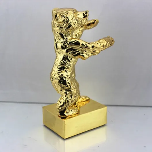 hot sale Berlin golden bear movie trophy award resin craft souvenir home decoration engraving