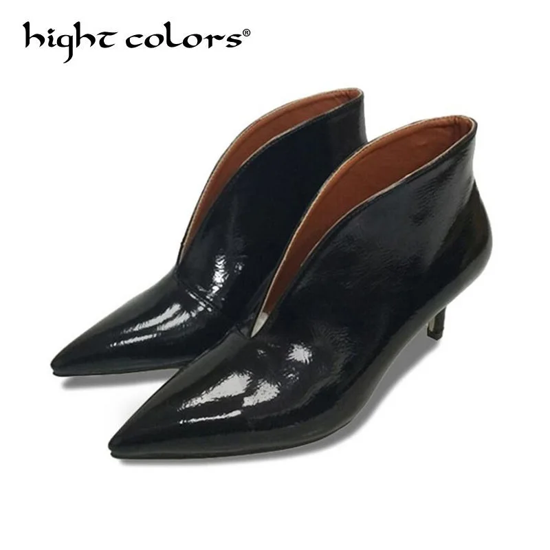 2019 брендовые Модные женские ботинки пикантные ботильоны для женщин на высоком