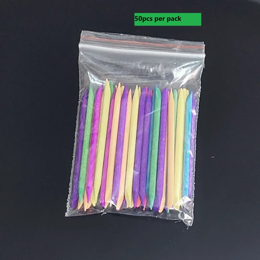 50pcsX75mm Colorful Nail Art Design Orange Wood Stick Cuticle Pusher Remover Manicure Care Cleaner Dead Skin Care manicure tools,nail art pusher,nail manicure tools,manicure pedicure tools,cuticle pusher,nail manicure sticks,dead skin remover