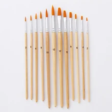 12 шт./компл. Краски кисти разных Размеры журнала Цвет нейлоновые волосы кисти для живописи маслом для воды Цвет акрил рисунок молни