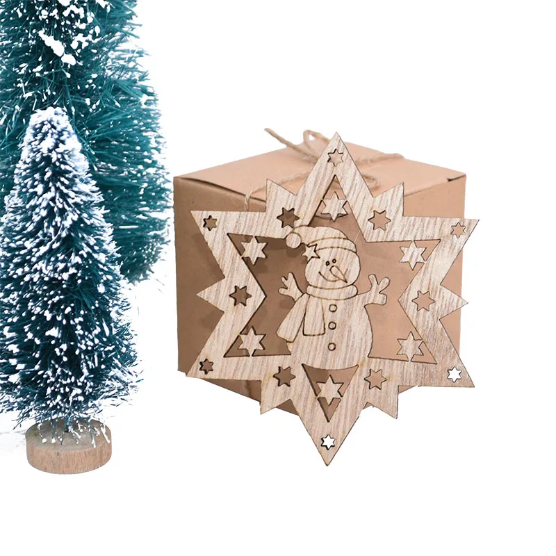 10 шт., рождественские деревянные подвески, украшение для дома, ангел, звезда, снежинка, Креативная Елка, подвесные украшения для рождества, вечерние украшения