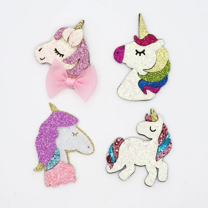 

20PCS Glitter Leather Non-Woven Fabric For Hair Clips, Applique Patches DIY Craft Decoration Y19082802