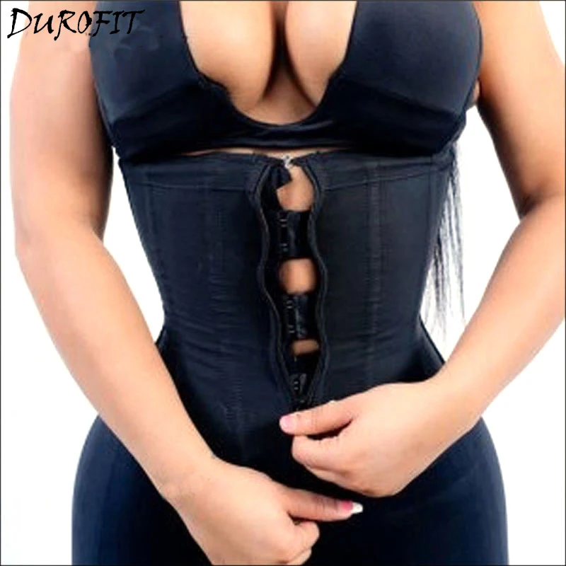 Latex Waist Trainer Body Shaper Corset Women Binders Zipper 7 Steel Boned Hook Shapewear Modeling Strap Colombian Girdle Sheath | Женская