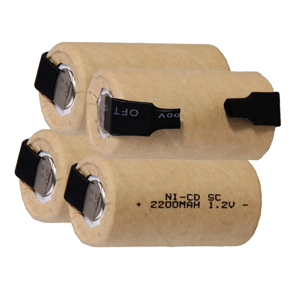 4 шт SC батареи 2200mah 1,2 v subc nicd батареи случайный цвет