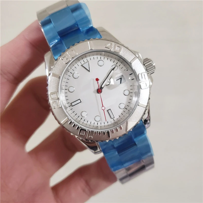 

High Quality Mechanical Wrist Watch Auto Date Blue-Sliver Man Watch 2019 Luxury Brand Male Color Automatic Self-wind Man's Watch