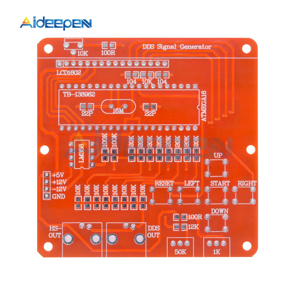 AVR DDS генератор сигналов наборы DIY функция генератор синусоидальный квадратный пилообразный треугольник волна частота Регулируемый ЖК-дисплей