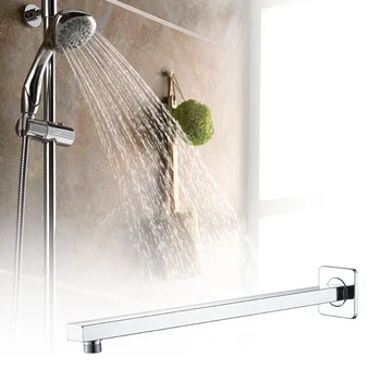 

14inch Threaded Wall Mounted Bathroom Connecting Hardware Accessories Replacement Stainless Steel Home With Base Shower Arm