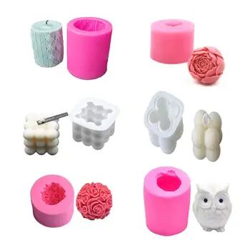 

DIY Candles Mould Soy Wax Candle Mold Aromatherapy Plaster Candle 3D Silicone Mold Hand-made Soy Aroma Wax Soap Candles Mold
