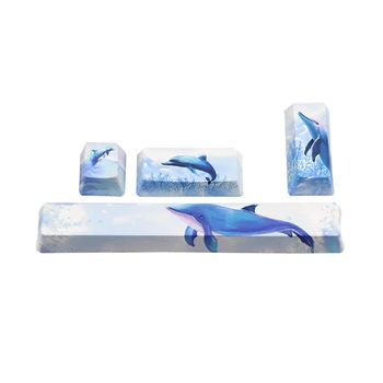 

4keys/set PBT Keycap Accessory Decorative Spacebar Replacement Allover Dye DIY 6.25U Computer Mechanical Keyboard ESC For MX
