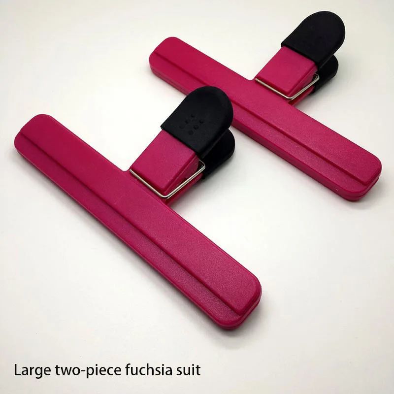 BigFuchsia2PC Plastic Food Sealing Bag Clip Food Fresh Keeping Moisture-proof Close Clip Letter Paper Photo File Binder Clip Kitchen Tools - Цвет: BigFuchsia2PC