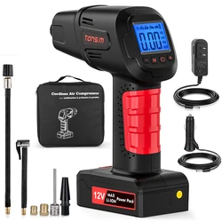 cordless rechargeable tire inflator aoto-stop with power bank /air compressor/tire pump  CE and ROHS