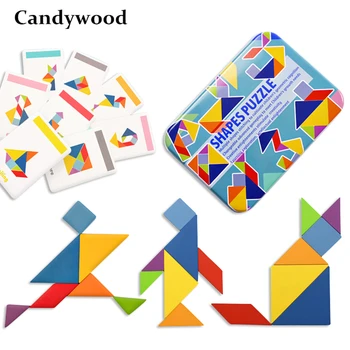 

Kids Wooden Toys For Children Jigsaw Puzzle Kids Early Learning Educational Toy Wooden Puzzle Toy Creative Tangram Gift 4 Styles