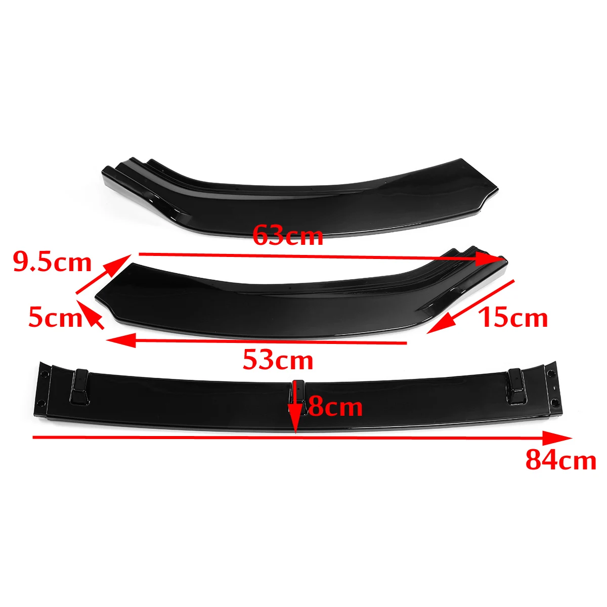 High Quality 3pcs Car Front Bumper Splitter Lip Spoiler Diffuser Protector Guard Cover Trim For VW For Golf MK7 MK7.5 2014-2017