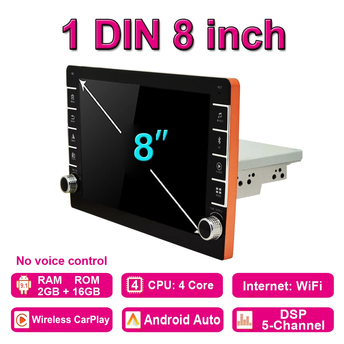 Universal 1 Din Car Multimedia Player 8/9 inch Touch Screen Android Car Radio Stereo BT GPS WiFi Audio Video Player pioneer car stereo Car Multimedia Players