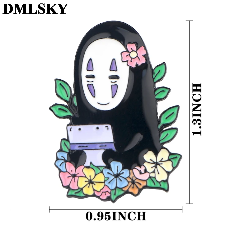 DMLSKY Hayao miyazaki аниме No-Face Man металлическая эмалированная булавка броши симпатичный значок шпильки для шляпы ювелирные изделия для одежды M4057
