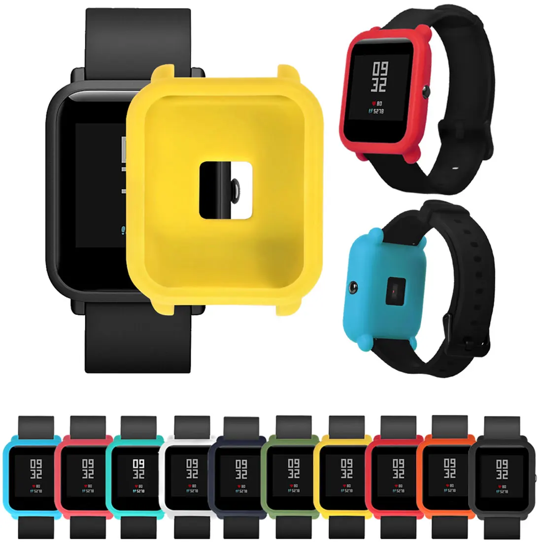 3в1 Для Xiao mi Hua mi Amazfit Bit ремешок BIP PACE Lite Молодежные умные часы mi Fit braceket+ силиконовые полосы+ мягкий чехол+ 2 пленки для экрана