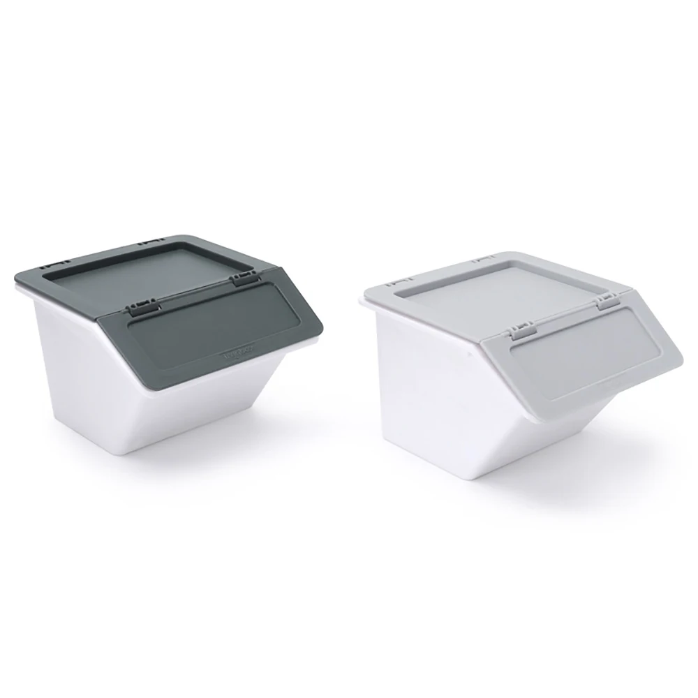 Storage Plastic Box with Lid, PP Pelican Stackable Bin Organiser Cubes