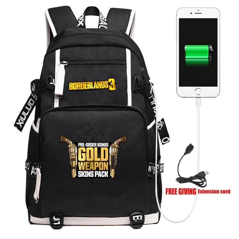 Новая игра borderland 3 USB рюкзак школьные сумки - Цвет: 4