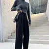 NIJIUDING – Costume pantalon pour femme, tenue de bureau, solide, taille haute, lâche, nouvelle collection automne 2022 ► Photo 3/6