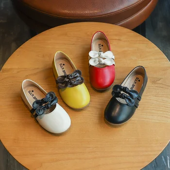 

Moccasins Kid Shoes flat New Leather Shoes more color with Bowknot Children Girls Princess Shoes Soft Bottom SZ086