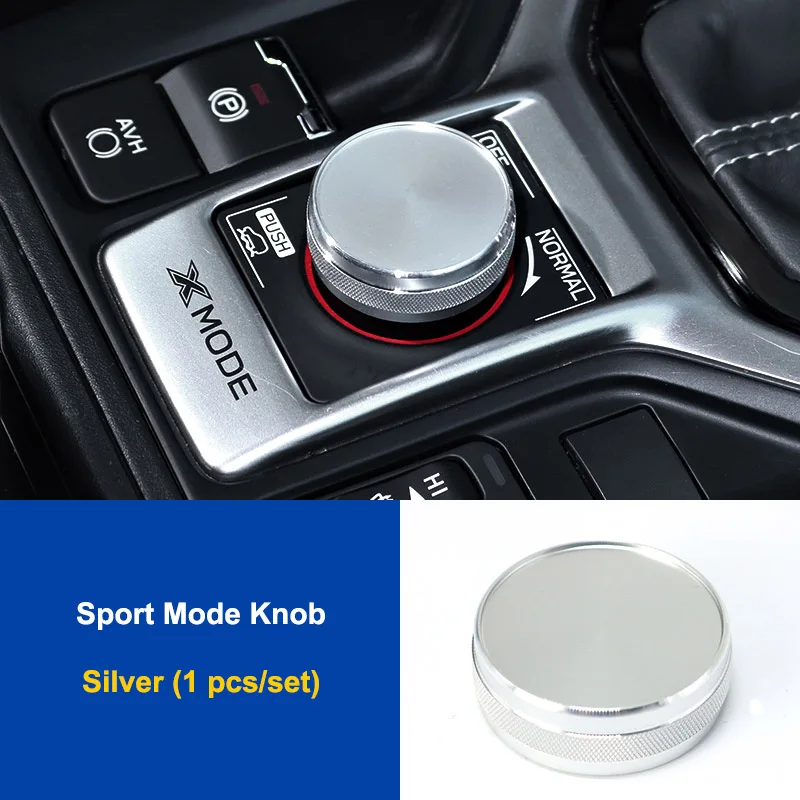 QHCP алюминиевый сплав автомобильный CD аудио стерео Кнопка регулировки переключатель кольцо панель управления AC ручка Крышка для Subaru Forester XV 18-19 - Название цвета: SportKnob Silver 1pc