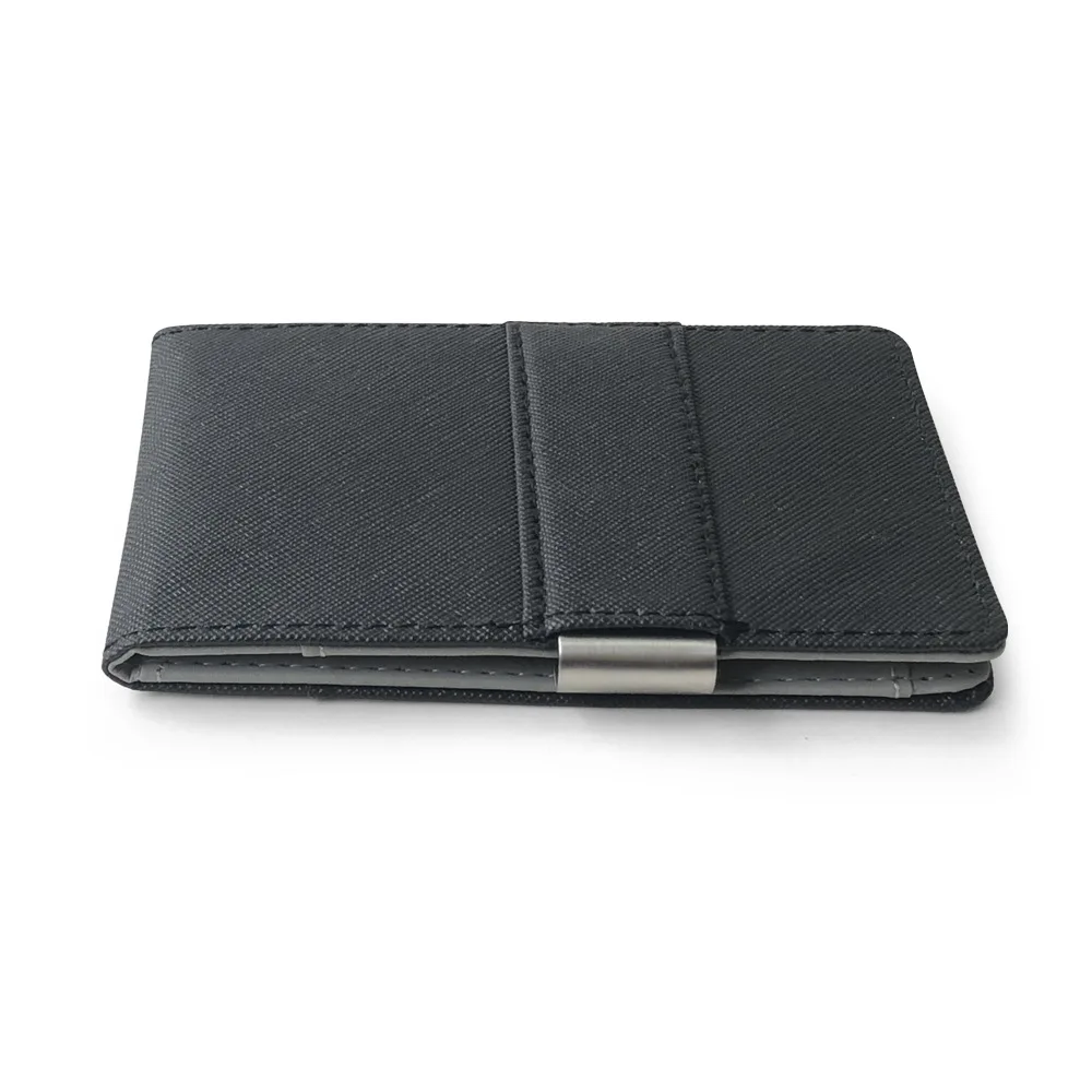 Fashion Men Wallet Credit Card Holder Thin Purse For Men Portable Bifold Clamp Male Leather Clutch Money Bag Metal Cash Clip 4