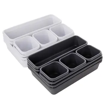 

8pcs Debris Separator Laundry Tray Storage Drawer Best Interlocking Narrow Drawer For Bathroom Multi-purpose Office Desk Drawer