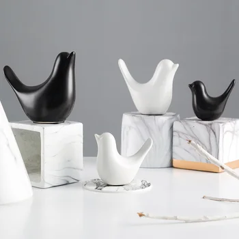 

Nordic Simple Matt White/Black Bird Figurines Home Decoration Accessories Party Crafts for Living Room Shelves Wedding Ornaments