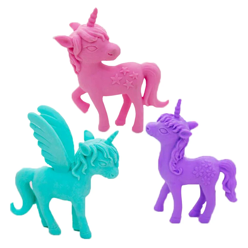 

1pc Unicorn Pencil Eraser Cartoon Candy-colored Unicorn Eraser Creative For Kids Funny Erasers Korean Stationery School Supplies