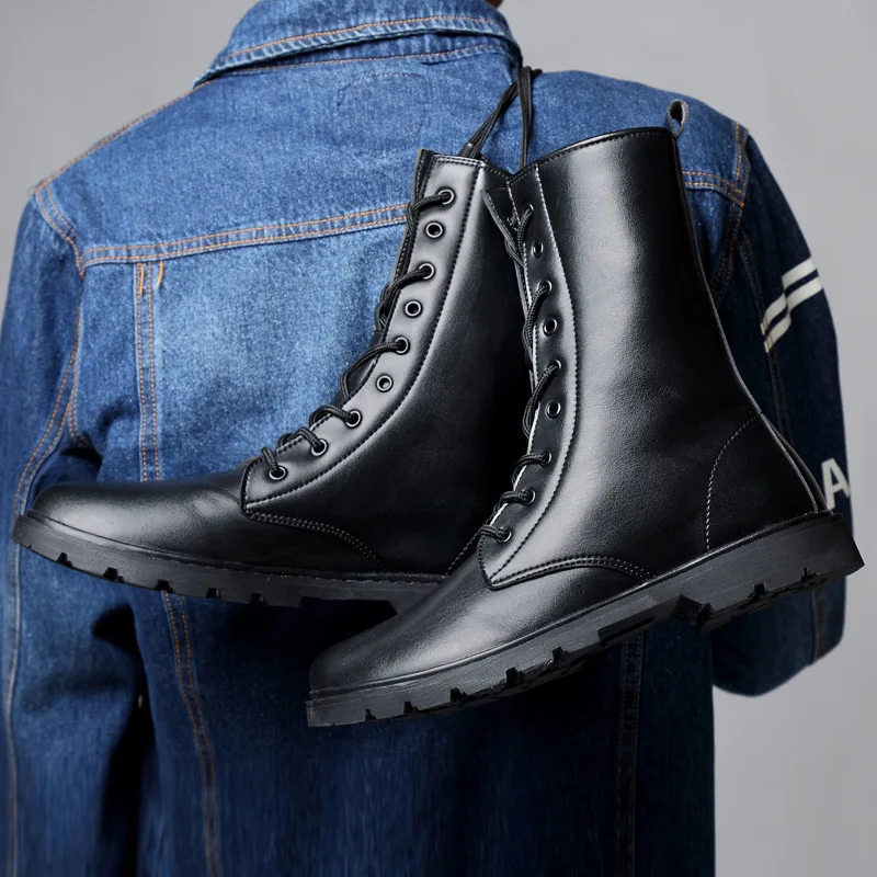 

Winter Martin Boots Men's Boot Hight-top Cotton Boots Korean-style Combat Boots Worker Boot Tube Leather Boot Cotton-padded Shoe
