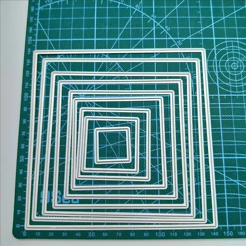 Изогнутая рамка рамки квадратная карточка делая трафарет для скрапбукинга Металлические ремесла Многослойная Металлическая резка