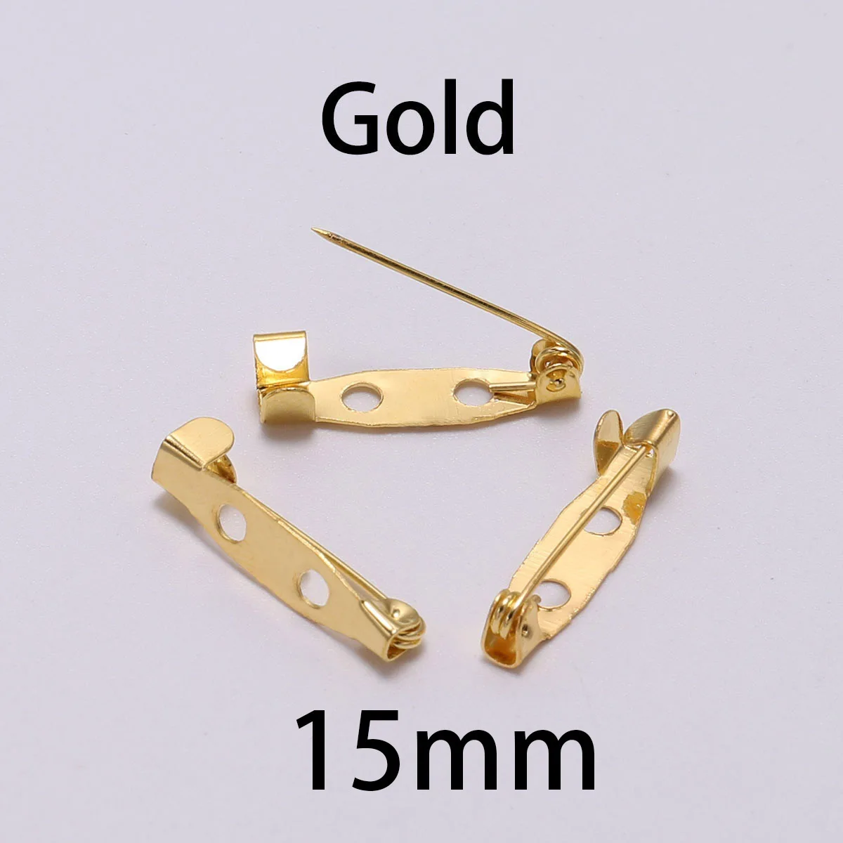 50 teile/los 15 20 25 30 35 40mm Metall Sicherheit Brosche Clip Basis Pins Blank Basen Einstellungen Brosche für DIY Schmuck Machen Liefert – Detail 5