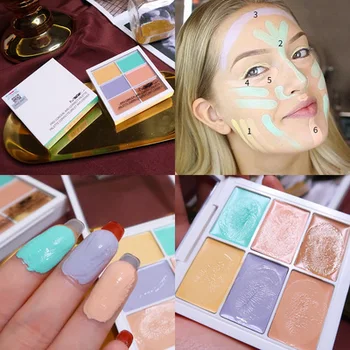 

2019 NEW Clearance 6 colors Face Concealer palette camouflage cream Contour palette makeup professional corrective maquiagem
