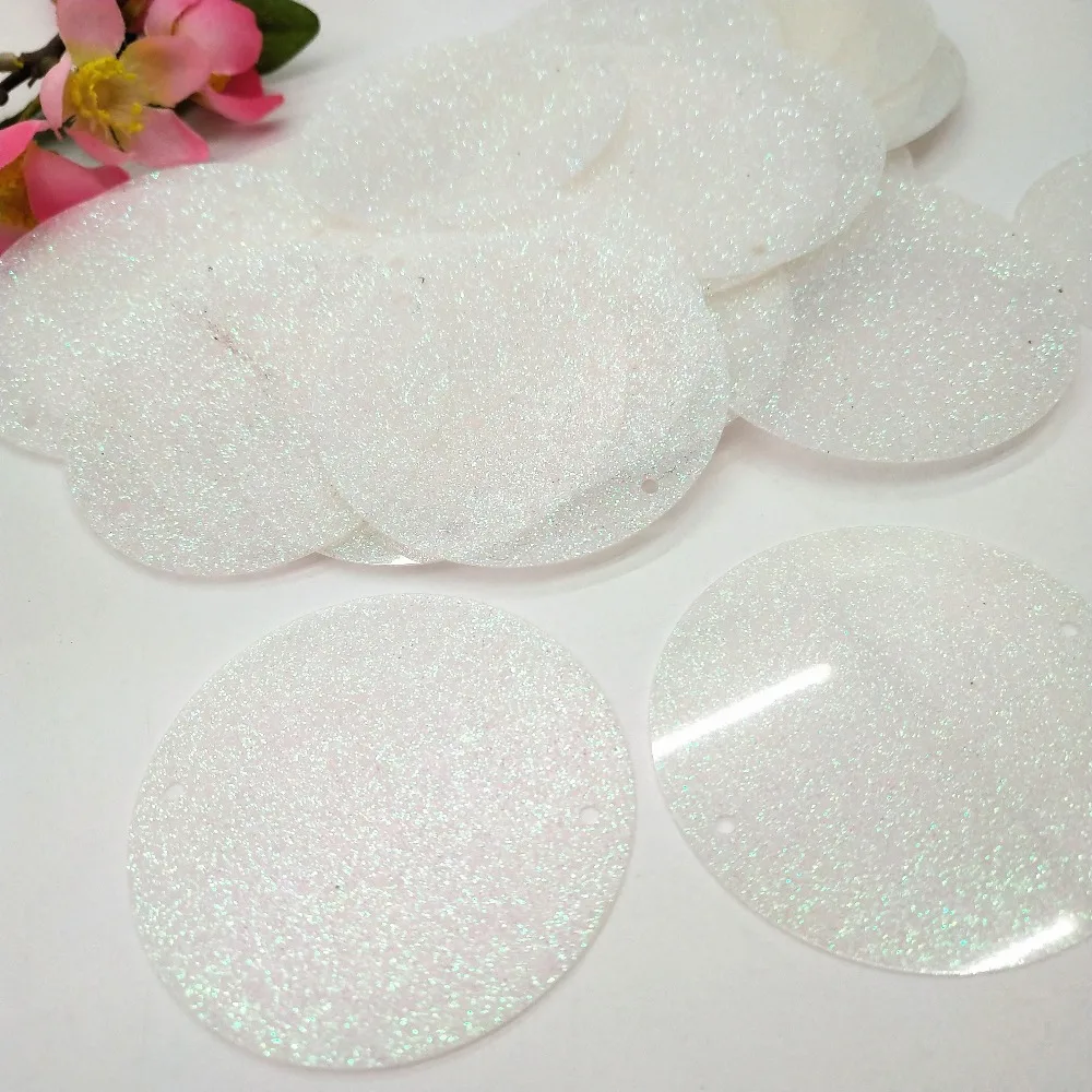 50MM 2HOLE GLITTER WHITE 1