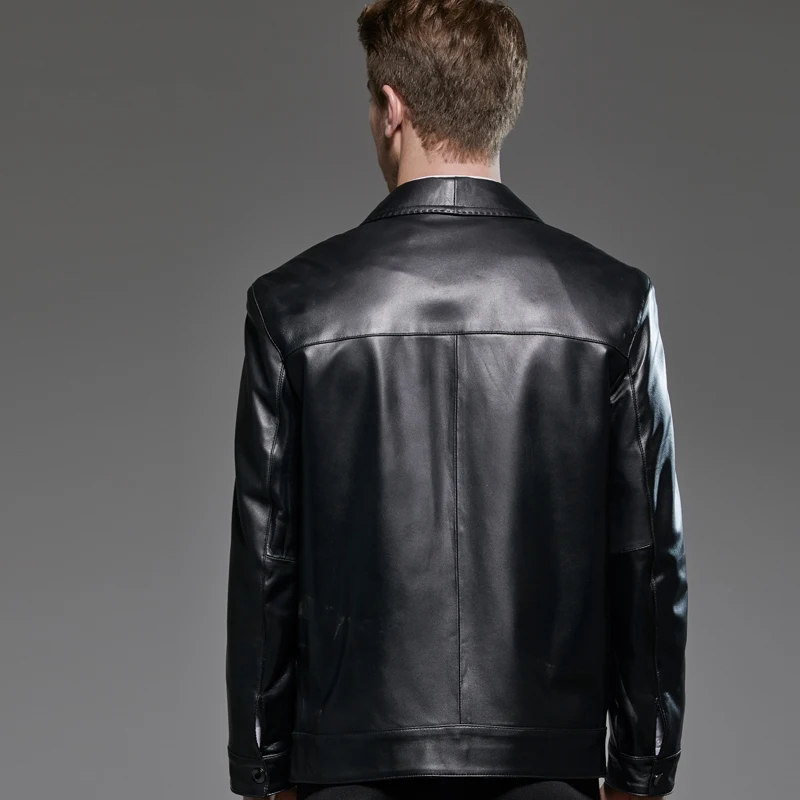 

Genuine Men's Leather Jacket Spring Autumn Jacket Men Plus Size Sheepskin Leather Jackets Jaqueta De Couro 18104 YY1193 s