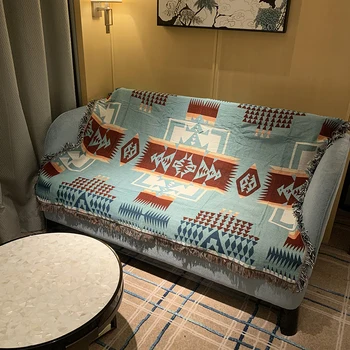 

Nordic geometric pattern single person sofa carpet simple wind wall decoration tapestry homestay bed cover sofa towel cover