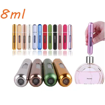 

8ml Portable Mini Travel Refillable Bottles Perfume Spray Bottle Aluminum Atomize Travel Container Multi-color