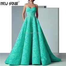 Зеленое Длинное кружевное официальное вечернее платье с дубайским арабским роскошным платьем, вечерние кафтаны без рукавов, платье для выпускного вечера, Новинка