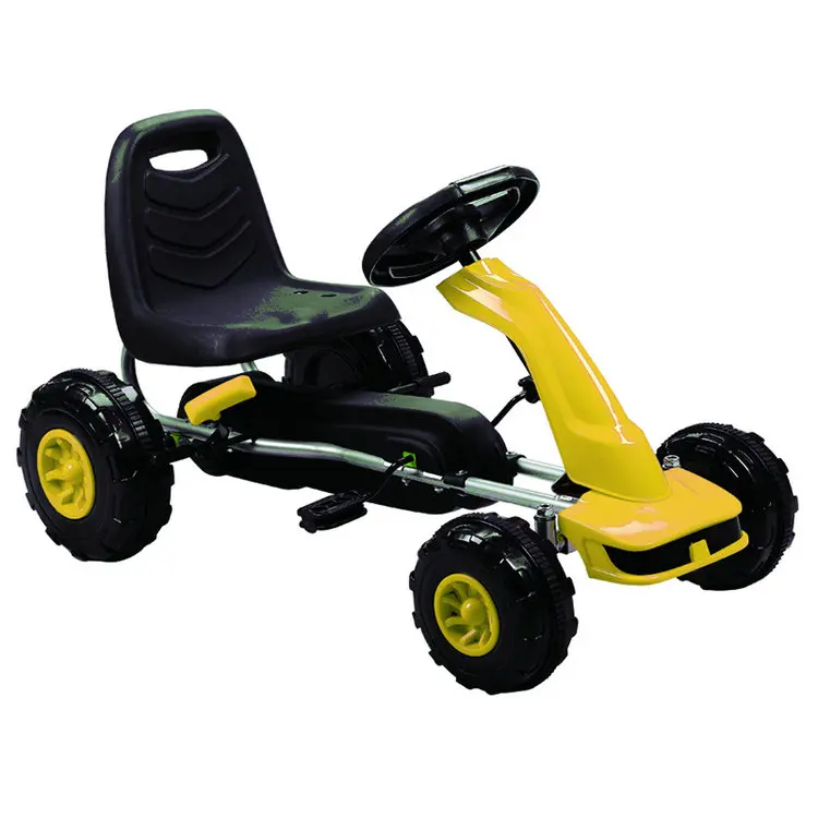type 2 yellow Дети 4 колеса езды на автомобиле с гоночным рулем, от 3 до 8 лет дети Веломобиль с ручным тормозом - Цвет: type 2 yellow