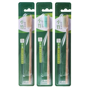 

Double Soft Toothbrush Bamboo Fibre With Wooden Handle Eco-friendly For Adults
