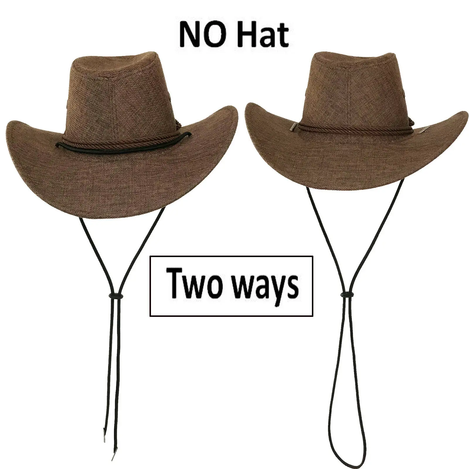 TWO Hat Chin Strap Cord / Mens Cowboy 