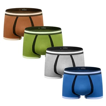 

New Brand Male Underpants Breathable Boxers Cotton Men Underwear Sexy Panties Shorts Solid Soft Boxer Homewear cueca masculina