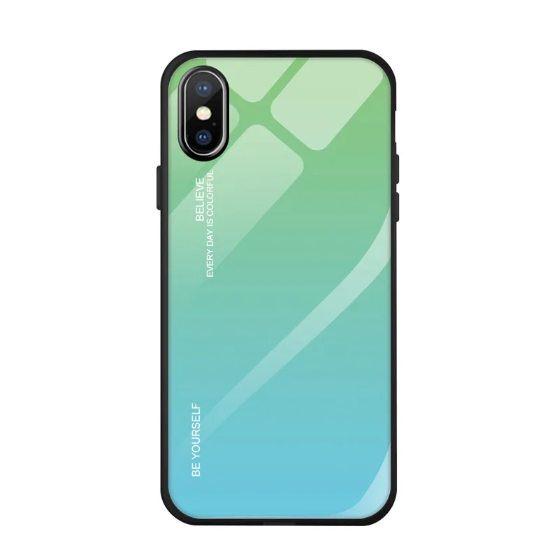 Iphonexr градиентное стекло чехол для телефона Apple xsmax закаленное креативный 6SP ударопрочный 7-8 P защитный чехол