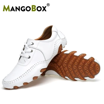 

Classic Business Man Golf Shoes Sports Men Women Golf Sneakers Junior Leather Waterproof Golfer Walking Shoes Trainers White Boy