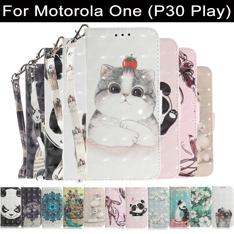 

For Motorola One Phone Case Motorola P30 Play Cover Luxury PU Leather Case For Moto One Motorola one XT1941 P30Play Flip Fundas