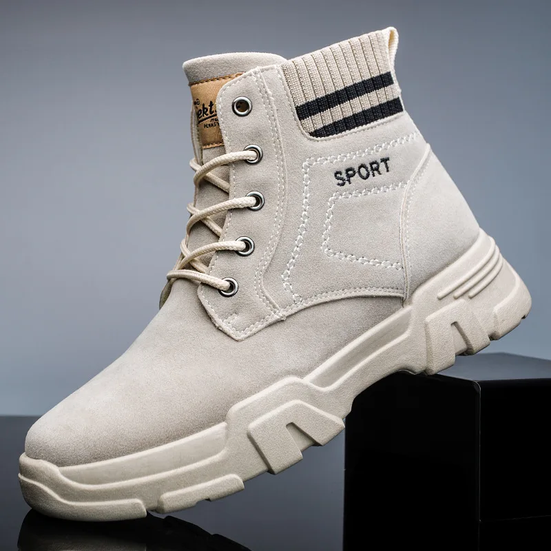 

MEN'S Shoes Autumn Martin Boots England Fashion Workwear Leather Boot Trend Wolf Warriors Hight-top Boots Versatile Retro Trendy