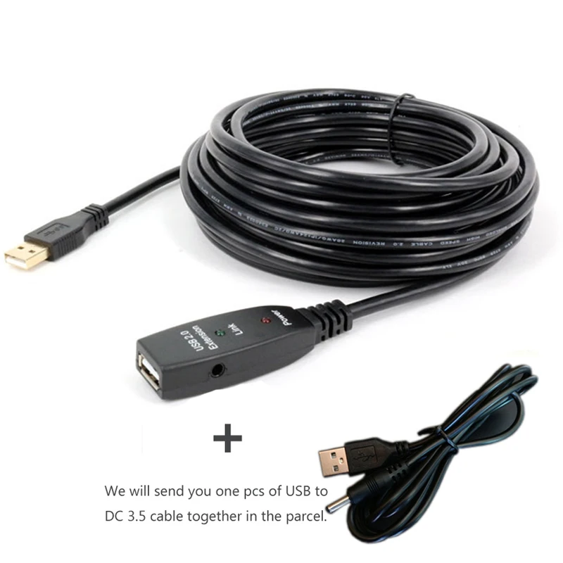 Cabo de Extensão Usb 5m 10m 15m 20m 2.0 Usb com Extensão do Adaptador de Energia Portas Usb Reforço de Sinal para Webcom Disco Rígido Caixa de tv 30m