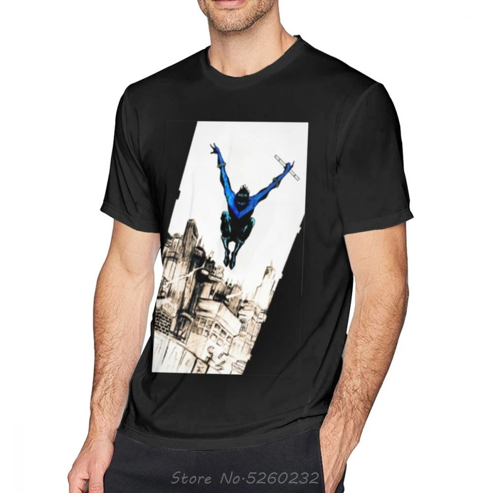 Nightwing футболка с найтвингом хлопковые мужские футболки принтом Классический