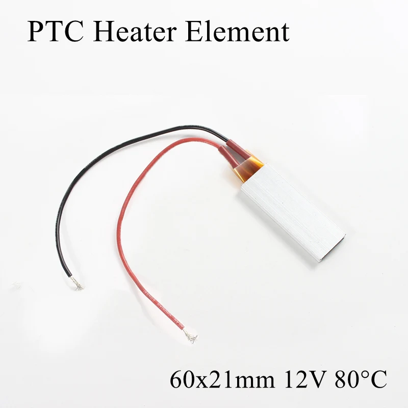 

1pc 60x28mm 12V 80 Degree Celsius Aluminum PTC Heater Element Constant Thermostat Thermistor Air Heating Sensor With Shell