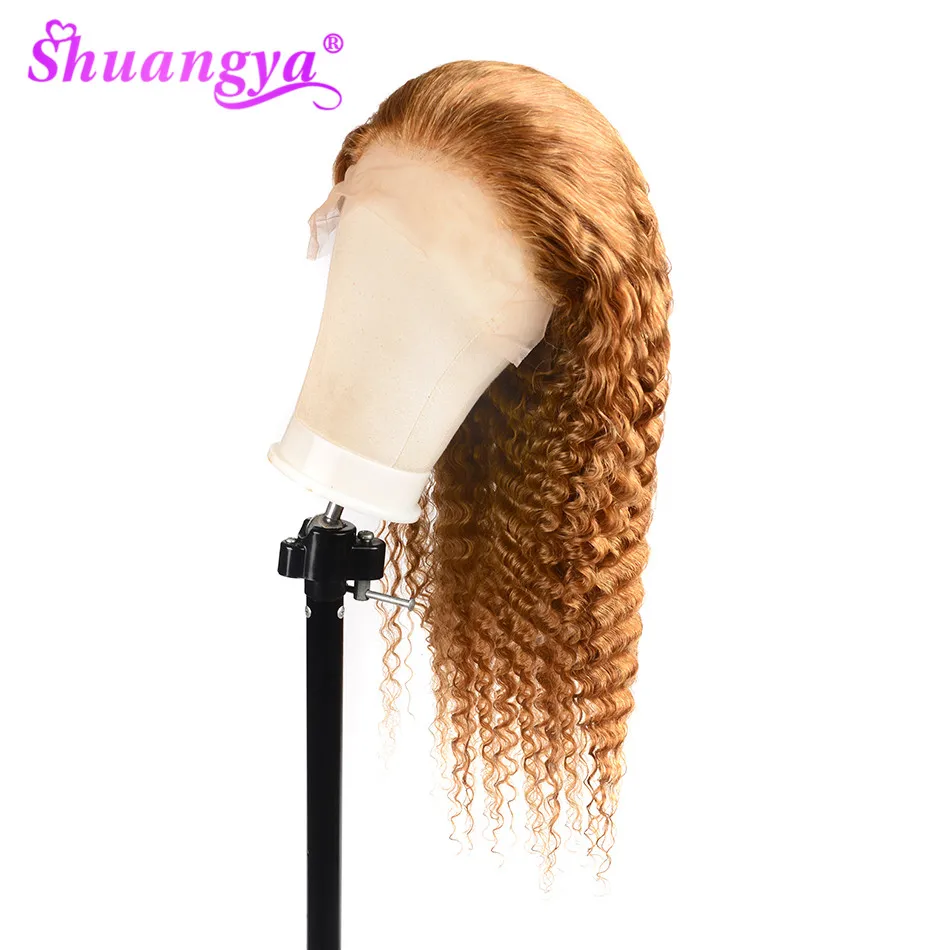 Brazilian Hair 13X6 Deep Wave Lace Front Human Hair Wigs Color 27 Human Hair Wigs Remy Hair Lace Front Wig Blonde Lace Front Wig